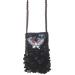 Black Beaded Butterfly Evening Bag Cell Phone Holder