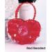 Red Beaded Heart Shaped Evening Bag Purse