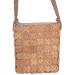 Natural Wood Block Shoulder Sling Purse