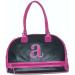 Black Pink Initial A Monogram Bowler Purse