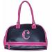 Black Pink Initial C Monogram Bowler Bag Purse